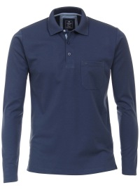 Redmond Poloshirt - Regular Fit - Langarm - Wash and Wear - blau