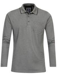 Redmond Poloshirt - Regular Fit - Langarm - Wash and Wear - grau