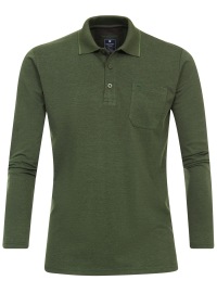 Redmond Poloshirt - Regular Fit - Langarm - Wash and Wear - grün