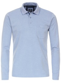 Redmond Poloshirt - Regular Fit - Langarm - Wash And Wear - Light Blue