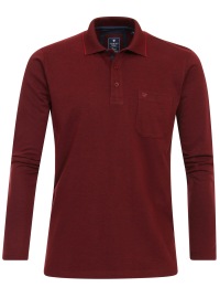 Redmond Poloshirt - Regular Fit - Langarm - Wash and Wear - rot