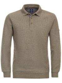 Redmond Pullover - Polocollar - Knopfleiste - Beige