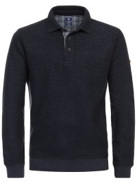 Redmond Pullover - Polocollar - Knopfleiste - Dark Blue