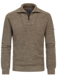 Redmond Pullover - Troyer-collar - Strick - Light Brown