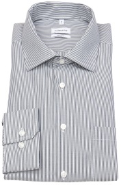 Seidensticker Shirt - Regular Fit - Kent Collar - Striped - Dark Blue / White