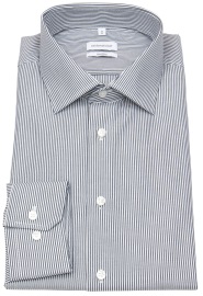 Seidensticker Shirt - Shaped Fit - Kent Collar - Striped - Dark Blue / White