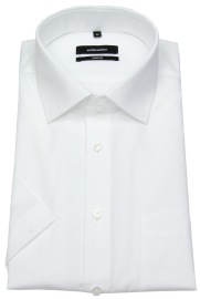 Seidensticker Short Sleeve Shirt - Comfort Fit - Kent Collar - White - w/o OP