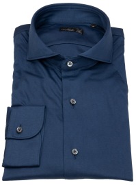 van Laack Shirt - Slim Fit - Cutaway Collar - Jersey - Dark Blue - w/o OP