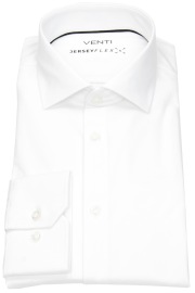 Venti Shirt - Body Fit - Kent Collar - Jersey Flex Stretch - White - w/o OP