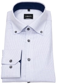 Venti Shirt - Modern Fit - Button Down - Contrast Buttons - Light Blue