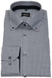 Venti Hemd - Modern Fit - Button Down Kragen - kariert - anthrazit / weiß - ohne OVP