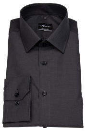 Venti Shirt - Modern Fit - Kent Collar - Anthracite - w/o OP