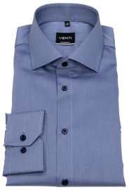 Venti Hemd - Modern Fit - Twill - blau - extra langer Arm 69cm