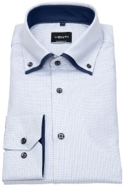 Venti Hemd - Modern Fit - unterlegter Button Down - Kontrastknöpfe - hellblau