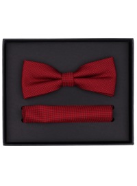 Venti Bow Tie And Pocket Square Im Set - With Silk - Red