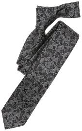 Venti Silk Tie - Florales Pattern - Black