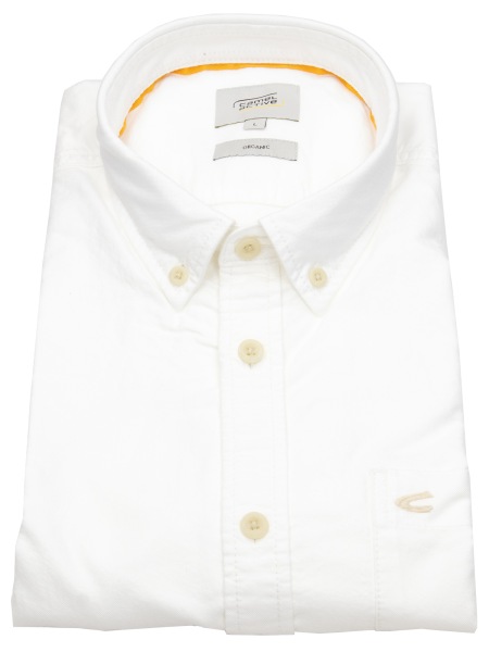 Camel Active Hemd - Regular Fit - Button Down - Oxford - Bio Baumwolle - weiß - 409101-9S02-01 