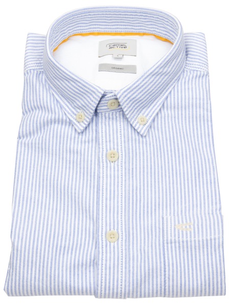 Camel Active Hemd - Regular Fit - Button Down - Oxford - Streifen - hellblau / weiß - 409102-9S02-45 