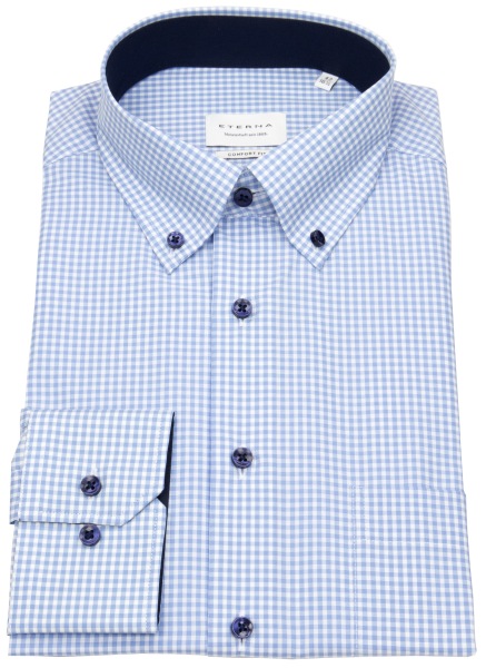 Eterna Hemd - Comfort Fit - Button Down - hellblau / weiß - ohne OVP - 8913 E146 12 