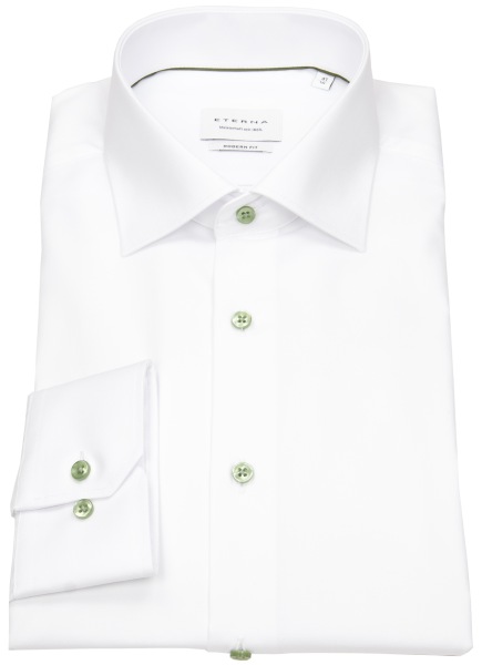 Eterna Hemd - Modern Fit - Cover Shirt - extra blickdicht - Kontrastknöpfe - weiß - ohne OVP - 8826 X18K 00 