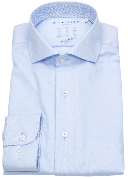 Eterna Hemd - Slim Fit - Performance Shirt - Struktur - hellblau - 4190 F142 12 