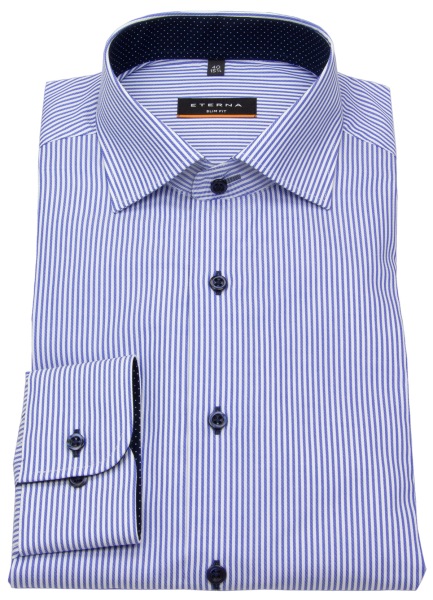 Eterna Hemd - Slim Fit - Streifen - blau / weiß - ohne OVP - 8992 F140 16 