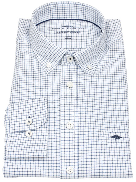 Fynch-Hatton Hemd - Casual Fit - Button Down - Gitterkaro - dunkelblau / weiß - 10005500 5580 