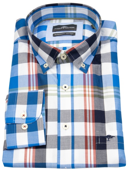 Fynch-Hatton Hemd - Casual Fit - Button Down - kariert - mehrfarbig - 1408 8010 622 