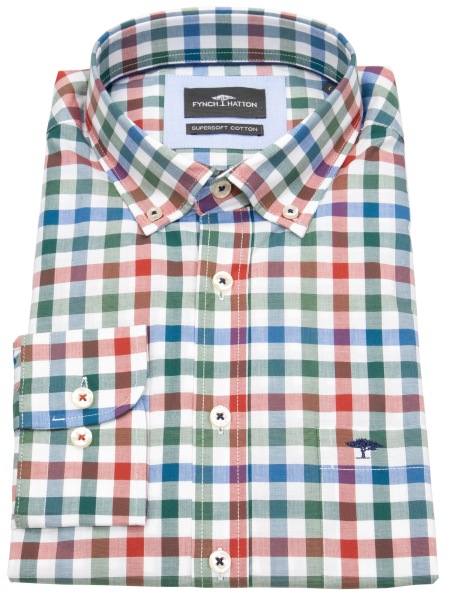 Fynch-Hatton Hemd - Casual Fit - Button Down - kariert - mehrfarbig - 1414 8000 302 