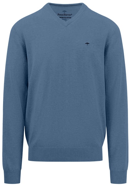 Fynch-Hatton Pullover - Casual Fit - V-Ausschnitt - cloud blue - 1414211 625 