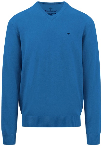 Fynch-Hatton Pullover - Casual Fit - V-Ausschnitt - vibrant blue - 1414211 622 