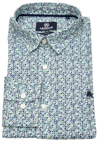 Lerros Hemd - Regular Fit - Under Button Down - grün / blau - 2521427 456 