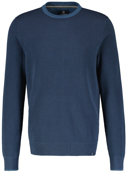 Lerros Pullover - Modern Fit - Rundhals-Ausschnitt - Struktur - blau - 2485012 448 