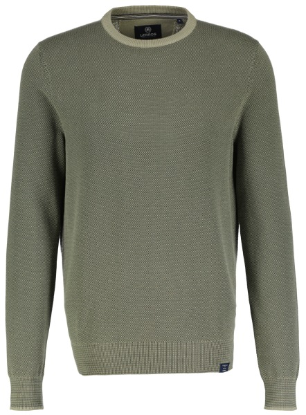 Lerros Pullover - Modern Fit - Rundhals-Ausschnitt - Struktur - grün - 2485012 609 