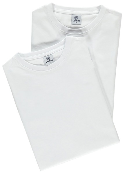 Lerros T-Shirt Doppelpack - Regular Fit - Rundhals - weiß - 2003014 100 