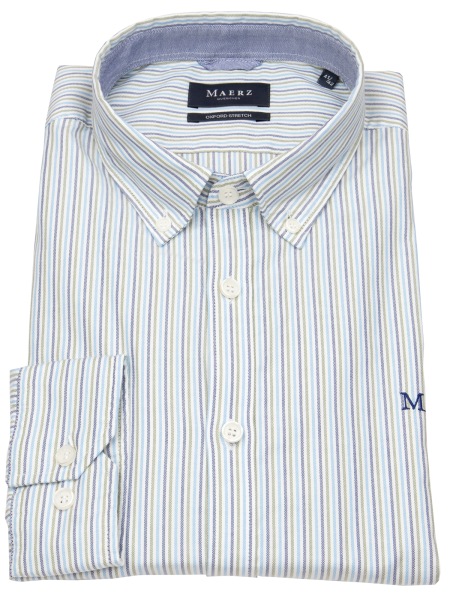 MAERZ Muenchen Hemd - Modern Fit - Button Down Kragen - Streifen - mehrfarbig - ohne OVP - 744901 334 