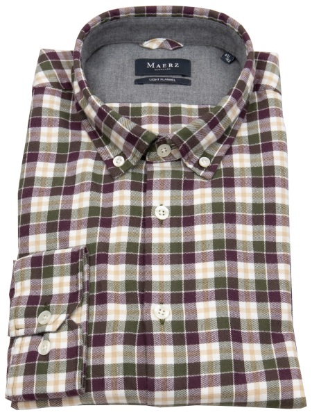 MAERZ Muenchen Hemd - Modern Fit - Button Down - leichter Flanell - kariert - 727101 289 