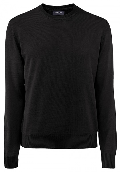 MAERZ Muenchen Pullover - Classic Fit - Rundhals - Merinowolle - schwarz - 490500 595 