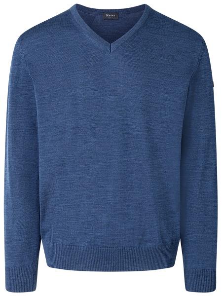 MAERZ Muenchen Pullover - Classic Fit - V-Ausschnitt - dunkelblau - 490400 380 