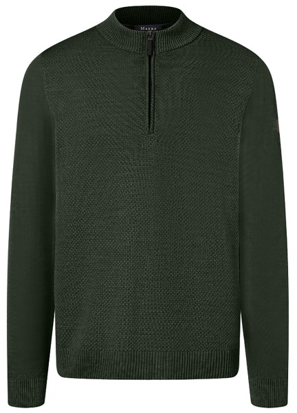 MAERZ Muenchen Pullover - Regular Fit - Troyerkragen - Struktur - dunkelgrün - 451001 289 