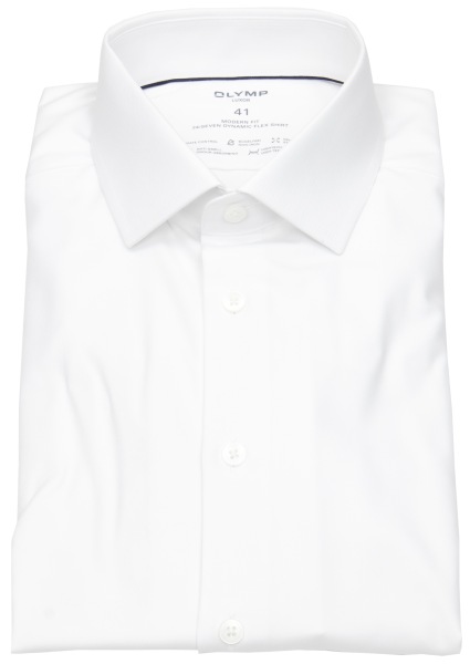 OLYMP Hemd - Modern Fit - 24/7 Dynamic Flex Shirt - Kentkragen - weiß - ohne OVP - 1230 24 00 