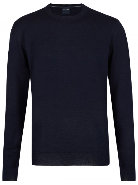 OLYMP Pullover - Regular Fit - Merinowolle - V-Ausschnitt - dunkelblau - 0150 10 18 