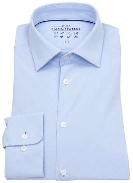 Pure Hemd - Slim Fit - Functional Shirt - Kentkragen - hellblau - 4061-21171 100 