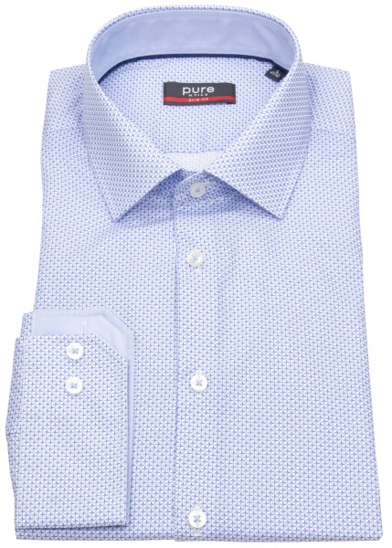 Pure Hemd - Slim Fit - Kentkragen - hellblau / blau - 91001-21101 170 