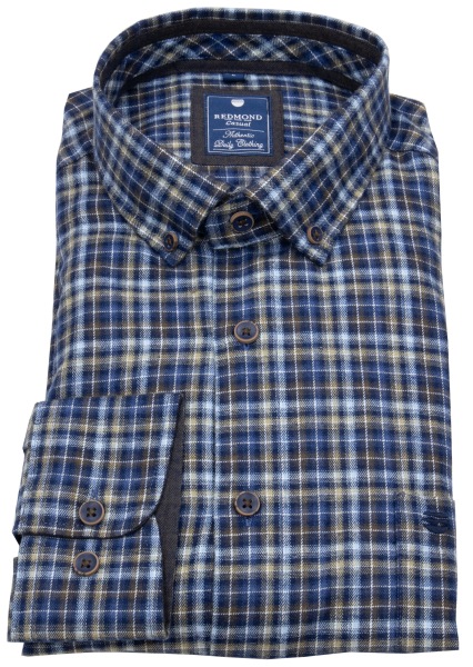 Redmond Flanellhemd - Comfort Fit - Button Down - kariert - mehrfarbig - 242460111 30 