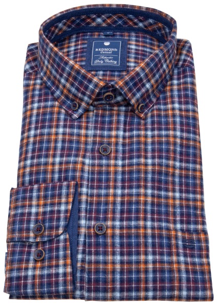 Redmond Flanellhemd - Comfort Fit - Button Down - kariert - mehrfarbig - 242460111 50 