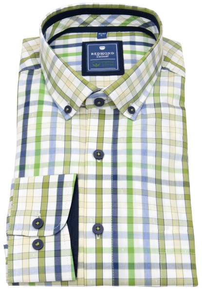 Redmond Hemd - Comfort Fit - Button Down Kragen - Bio Baumwolle - kariert - mehrfarbig - ohne OVP - 241070111 60 