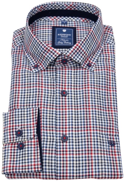 Redmond Hemd - Comfort Fit - Button Down Kragen - kariert - rot / blau - 251060111 50 