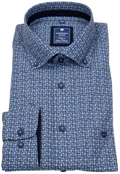 Redmond Hemd - Comfort Fit - Button Down Kragen - Print - blau - 251075111 19 