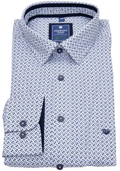 Redmond Hemd - Comfort Fit - Casual - Bio Baumwolle - Print - blau / hellblau - 242070111 10 